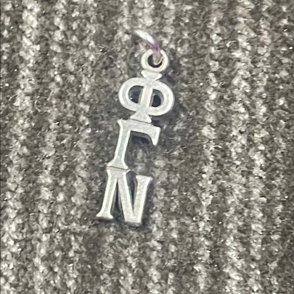 Silver tone Phi Gamma Nu Greek Letter Pendant - Picture 1 of 3